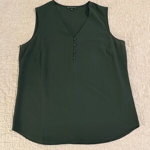 Adrianna Papell Dark Green Sleeveless Blouse